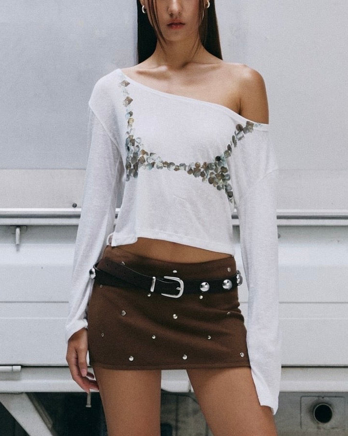 Piccoro - Shell Button Bra Long Sleeve