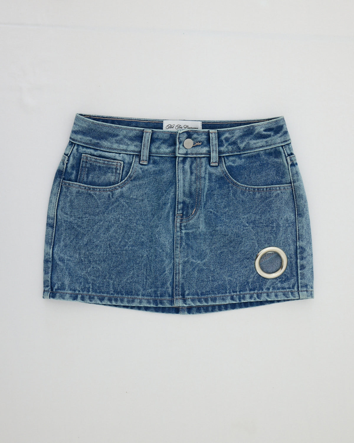 NFE x PICCORO - Eyelet denim mini skirt