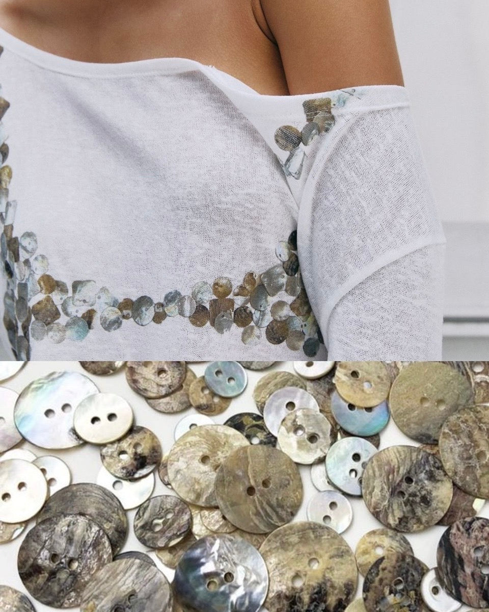 Piccoro - Shell Button Bra Long Sleeve
