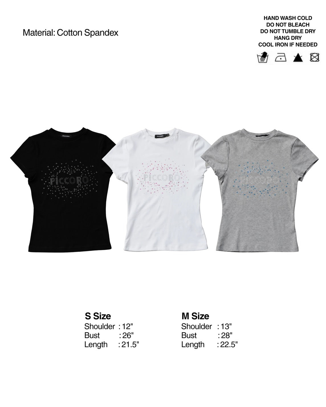 Piccoro - Glittery Heart Skinny Tee