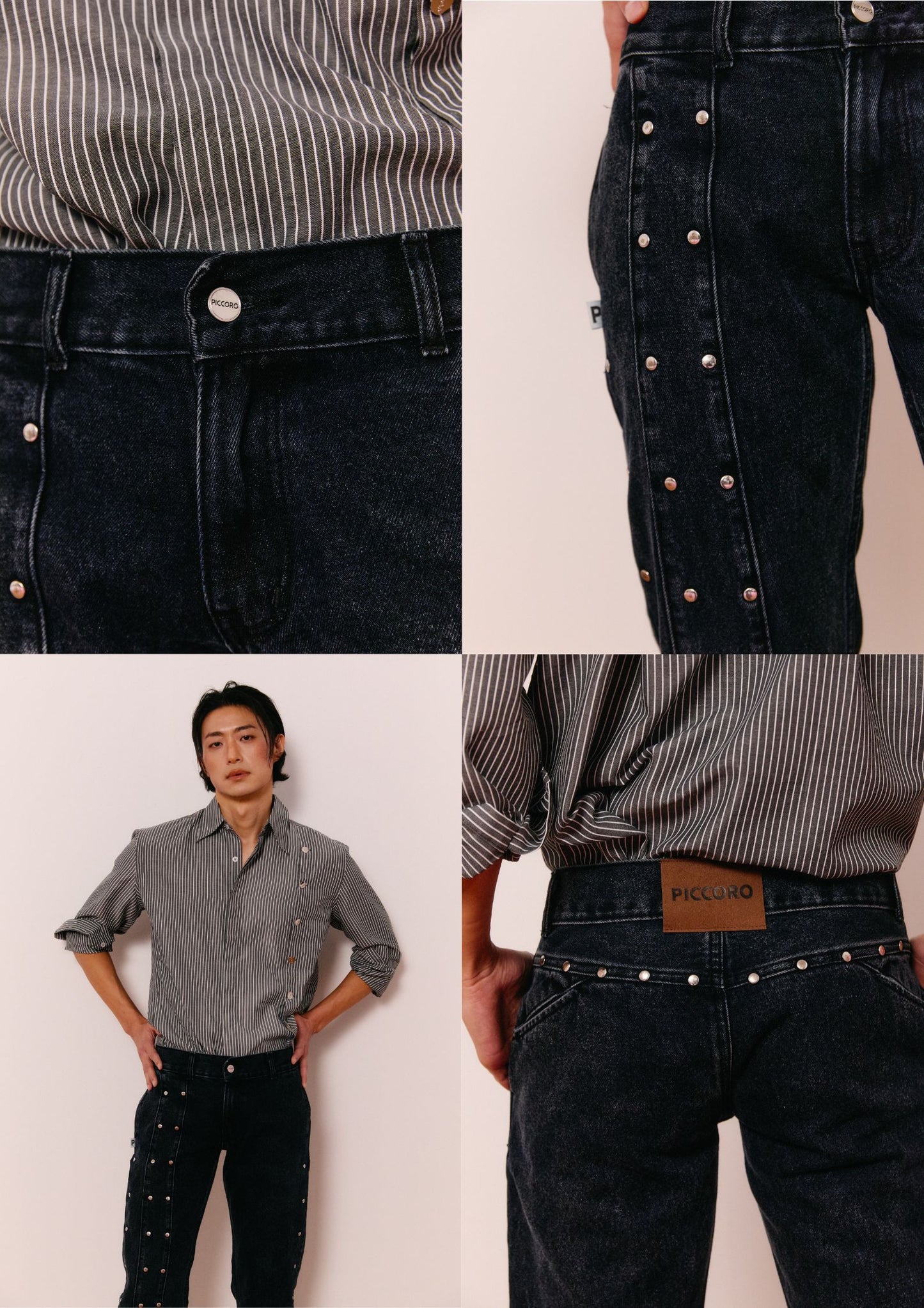 Piccoro - All-over Studded Jeans