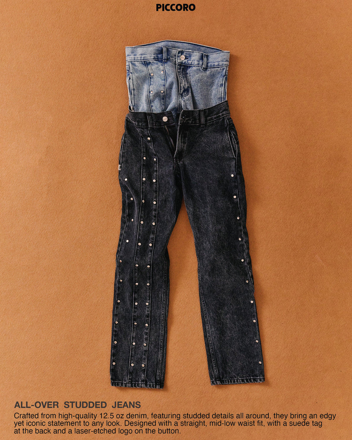 Piccoro - All-over Studded Jeans