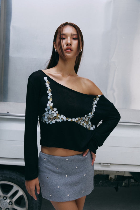Piccoro - Shell Button Bra Long Sleeve