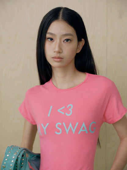 Piccoro- I <3 MY SWAG tie-back tee