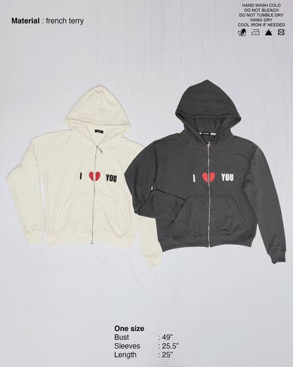 Piccoro - I <3 YOU Zipped Hoodie