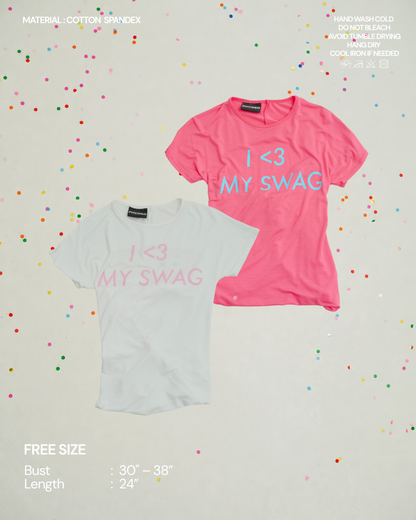 Piccoro- I <3 MY SWAG tie-back tee