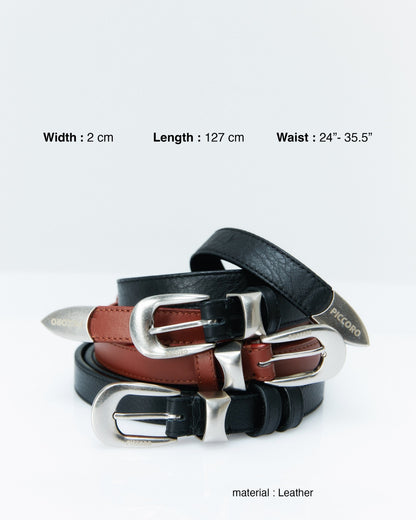 Piccoro - Slim Leather Belt