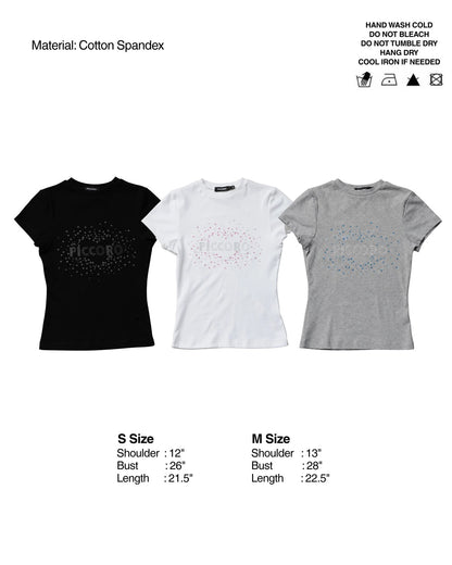 Piccoro - Glittery Heart Skinny Tee